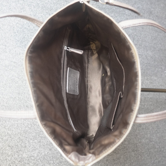 Coach F18335 Laura Signature Logo Tote Bag Shopper Bag Khaki / brown - Picture 6 of 12